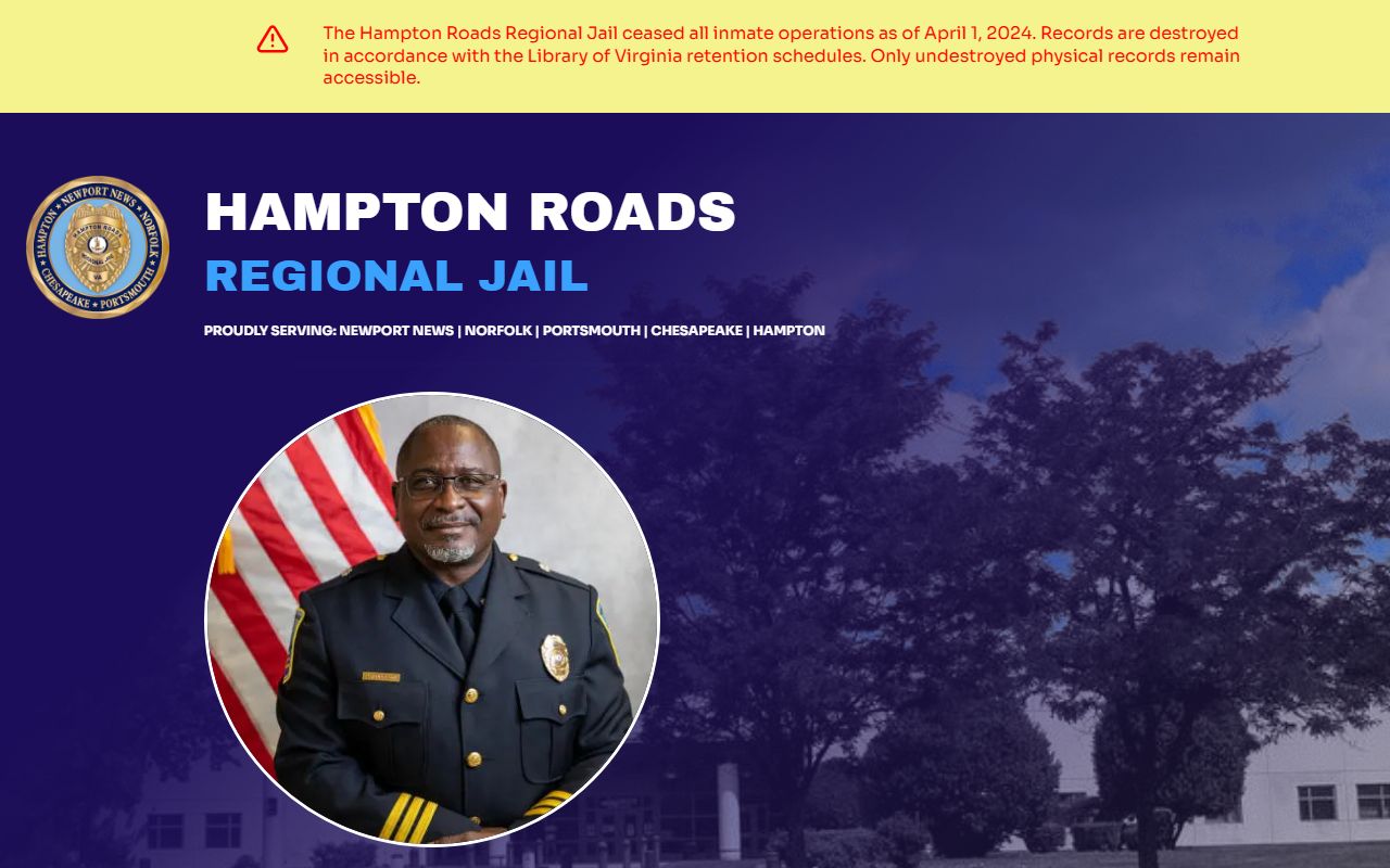 Hampton Roads Regional Jail legacy records and closure contacts